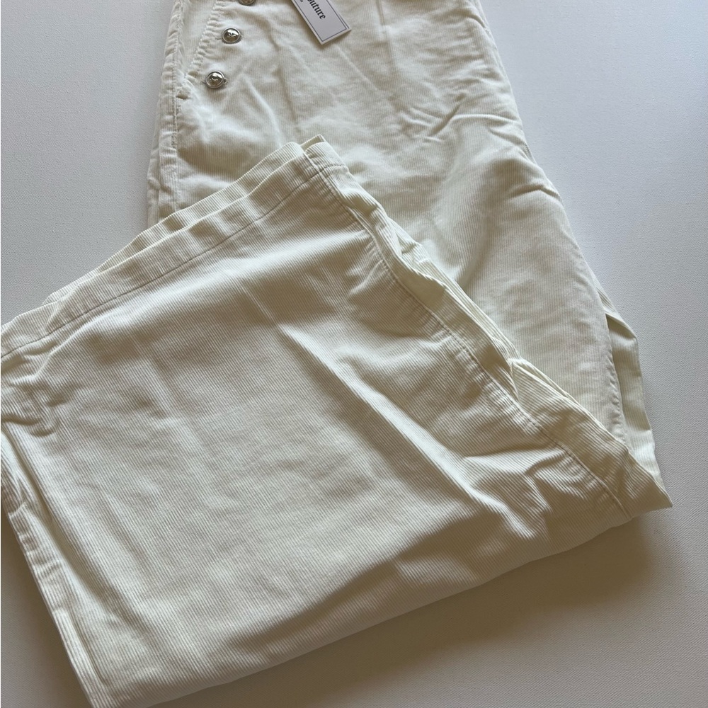 NWT Juicy Couture Wide Leg Corduroy Pants Marshmallow High Rise Size 20W‎ (E4)